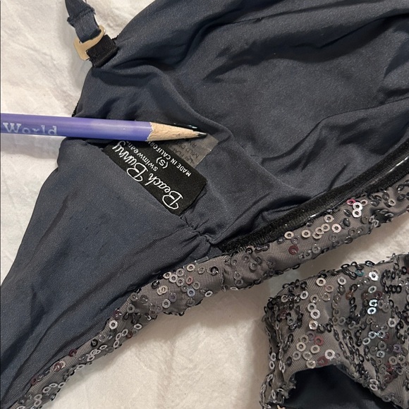 Beach Bunny dark gray sparkle bikini size S - Picture 3 of 5